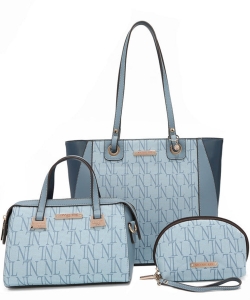 Nicole Lee NL Monogram 3 in 1 shopper Bag Set SET16565 BLUE